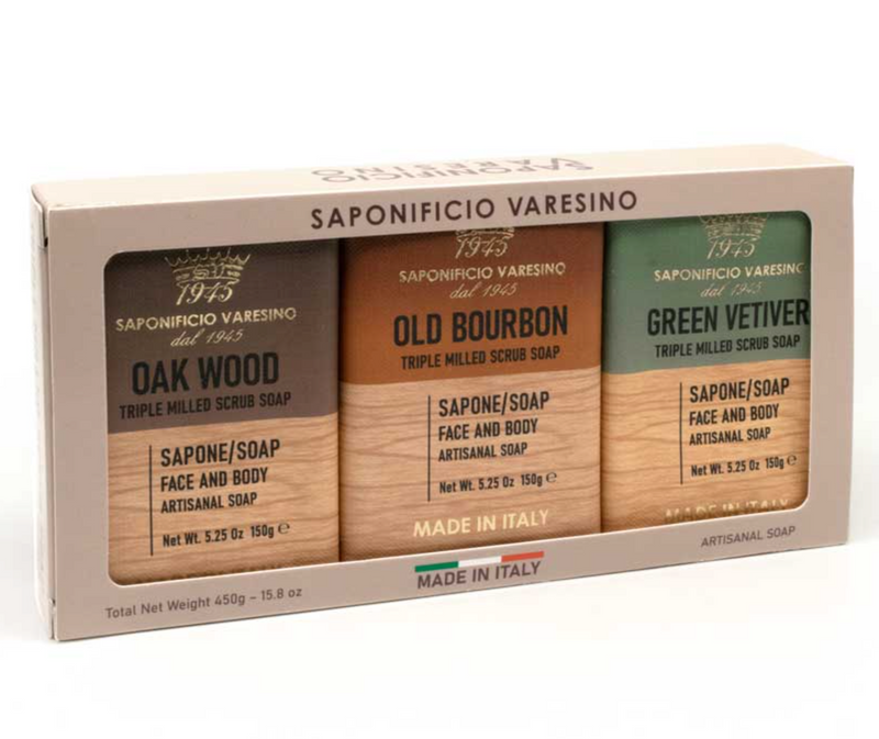 Saponificio Varesino "Men Mix" Hand & Body Soap – 3x150g. set