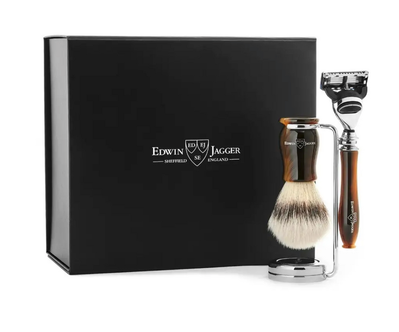 Edwin Jagger "Chatsworth" 3-Delige Fusion Gift Set - Imitation Light Horn