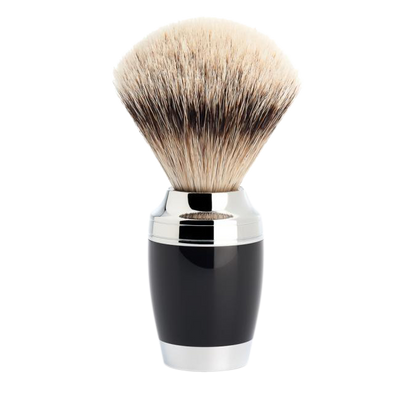 Muhle "STYLO" Scheerkwast Silvertip - Black (M)