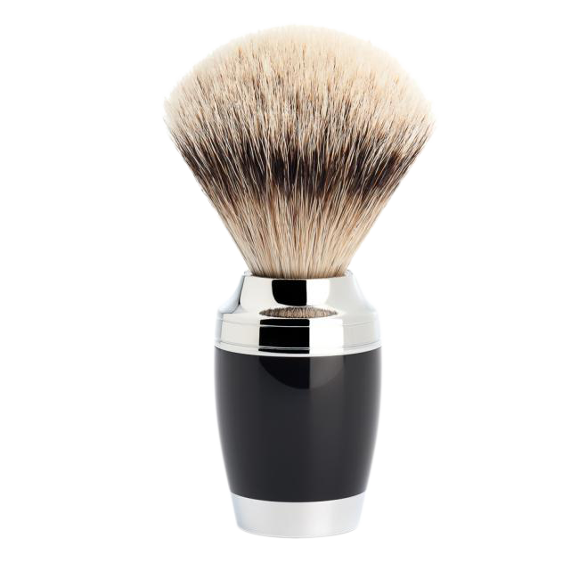 Muhle "STYLO" Scheerkwast Silvertip - Black (M)