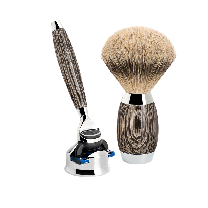 Muhle "EDITION" DE Safety Razor & Brush Set - Bog Oak