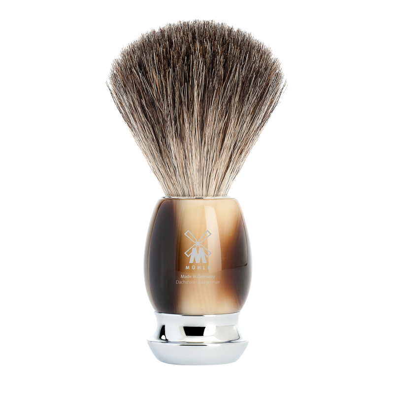 Muhle "VIVO" Horn Pure Badger - Graudas Imitatie Hoorn (M)